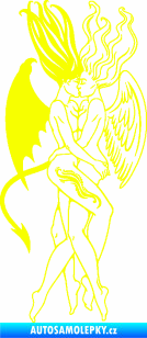 Samolepka Anděl a Démon pravá Fluorescentní žlutá