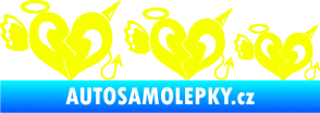 Samolepka Angel devil family 002 rodinka v autě Fluorescentní žlutá