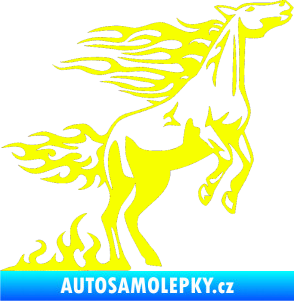 Samolepka Animal flames 001 pravá kůň Fluorescentní žlutá