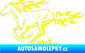 Samolepka Animal flames 004 levá kůň Fluorescentní žlutá