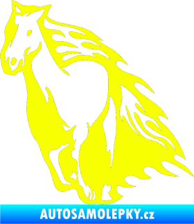 Samolepka Animal flames 006 levá kůň Fluorescentní žlutá