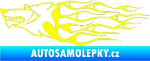 Samolepka Animal flames 017 levá vlk Fluorescentní žlutá