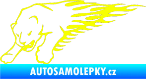 Samolepka Animal flames 020 levá puma Fluorescentní žlutá