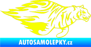 Samolepka Animal flames 021 pravá tygr Fluorescentní žlutá