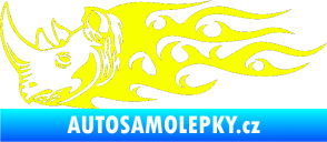 Samolepka Animal flames 025 levá nosorožec Fluorescentní žlutá