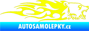 Samolepka Animal flames 027 pravá medvěd Fluorescentní žlutá