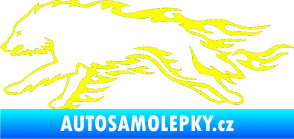 Samolepka Animal flames 032 levá vlk Fluorescentní žlutá