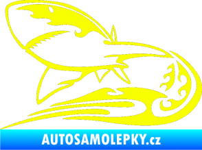 Samolepka Animal flames 041 levá žralok Fluorescentní žlutá