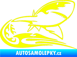 Samolepka Animal flames 041 pravá žralok Fluorescentní žlutá