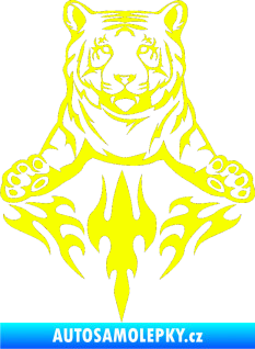 Samolepka Animal flames 045 levá tygr Fluorescentní žlutá