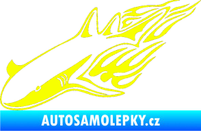 Samolepka Animal flames 048 levá žralok Fluorescentní žlutá