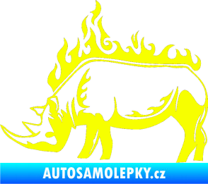Samolepka Animal flames 049 levá nosorožec Fluorescentní žlutá