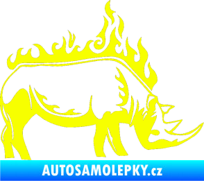Samolepka Animal flames 049 pravá nosorožec Fluorescentní žlutá