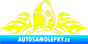 Samolepka Animal flames 063 levá  piraňa Fluorescentní žlutá