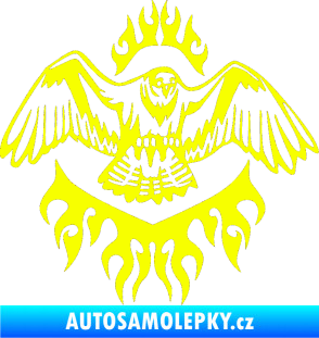 Samolepka Animal flames 068 pravá orel Fluorescentní žlutá