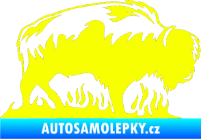 Samolepka Animal flames 071 pravá býk Fluorescentní žlutá