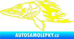 Samolepka Animal flames 074 levá ryba Fluorescentní žlutá