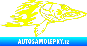 Samolepka Animal flames 074 pravá ryba Fluorescentní žlutá