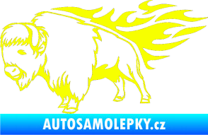 Samolepka Animal flames 077 levá býk Fluorescentní žlutá