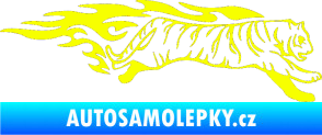 Samolepka Animal flames 079 pravá tygr Fluorescentní žlutá