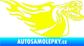 Samolepka Animal flames 082 pravá kobra Fluorescentní žlutá