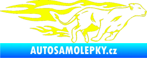 Samolepka Animal flames 084 pravá lvice Fluorescentní žlutá