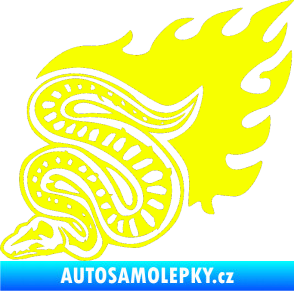 Samolepka Animal flames 086 levá had Fluorescentní žlutá
