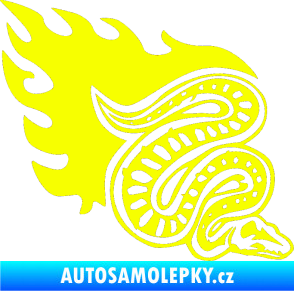 Samolepka Animal flames 086 pravá had Fluorescentní žlutá