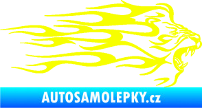 Samolepka Animal flames 103 pravá lev Fluorescentní žlutá