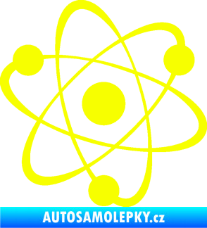 Samolepka Atom  Fluorescentní žlutá