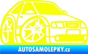 Samolepka Audi A3 karikatura pravá Fluorescentní žlutá