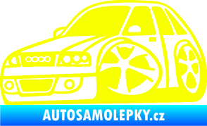 Samolepka Audi A4 karikatura levá Fluorescentní žlutá