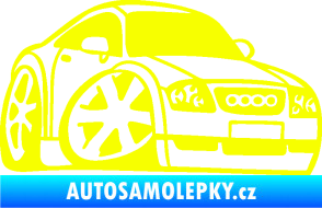 Samolepka Audi TT karikatura pravá Fluorescentní žlutá