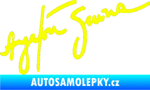 Samolepka Podpis Ayrton Senna Fluorescentní žlutá