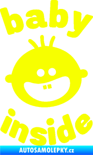 Samolepka Baby inside 002 pravá dva zuby na palubě Fluorescentní žlutá