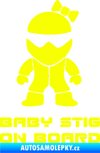 Samolepka Baby stig on board girl Fluorescentní žlutá