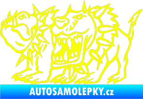 Samolepka Bad dogs levá zuřiví psi Fluorescentní žlutá