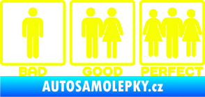 Samolepka Bad good perfect 002 nápis Fluorescentní žlutá