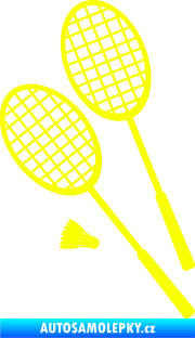 Samolepka Badminton rakety levá Fluorescentní žlutá