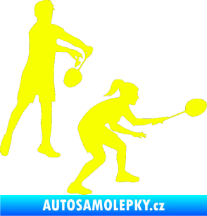 Samolepka Badminton team pravá Fluorescentní žlutá