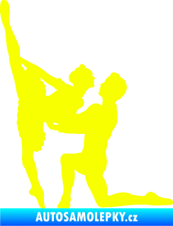 Samolepka Balet 002 levá taneční pár Fluorescentní žlutá