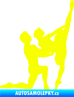 Samolepka Balet 002 pravá taneční pár Fluorescentní žlutá