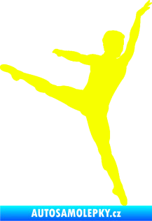 Samolepka Balet tanečník 001 pravá Fluorescentní žlutá
