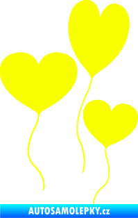 Samolepka Balónky srdíčka Fluorescentní žlutá