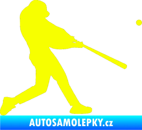 Samolepka Baseball 001 pravá Fluorescentní žlutá