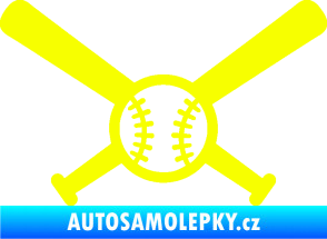 Samolepka Baseball míček a pálky Fluorescentní žlutá