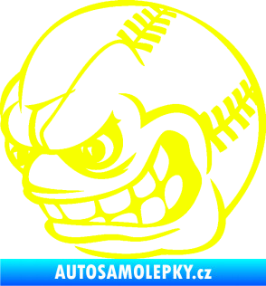 Samolepka Baseballový míček 001 levá s obličejem Fluorescentní žlutá