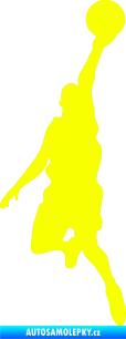 Samolepka Basketbal 004 pravá Fluorescentní žlutá