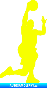 Samolepka Basketbal 005 pravá Fluorescentní žlutá