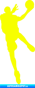 Samolepka Basketbal 006 pravá Fluorescentní žlutá